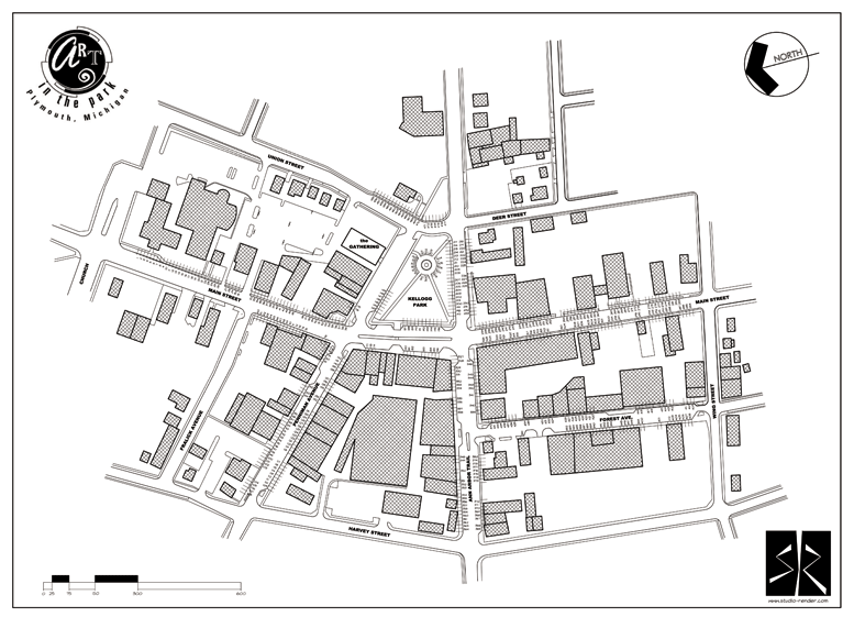 Project commissioned by Art in the Park Inc. - Map of the City of Plymouth, Michigan